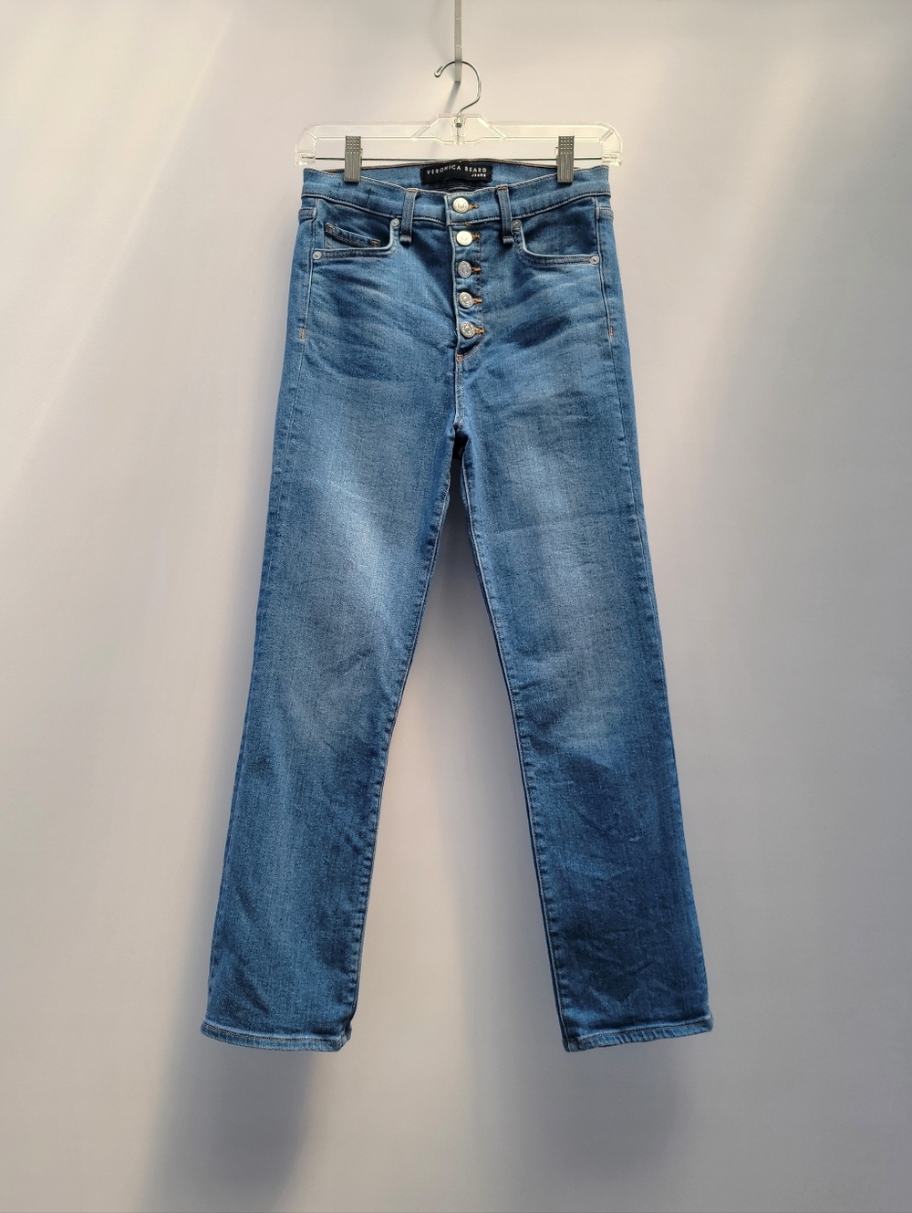 Veronica Beard Carly 11" Kick Flare Jeans Size 26 Minimalist Designer Blue